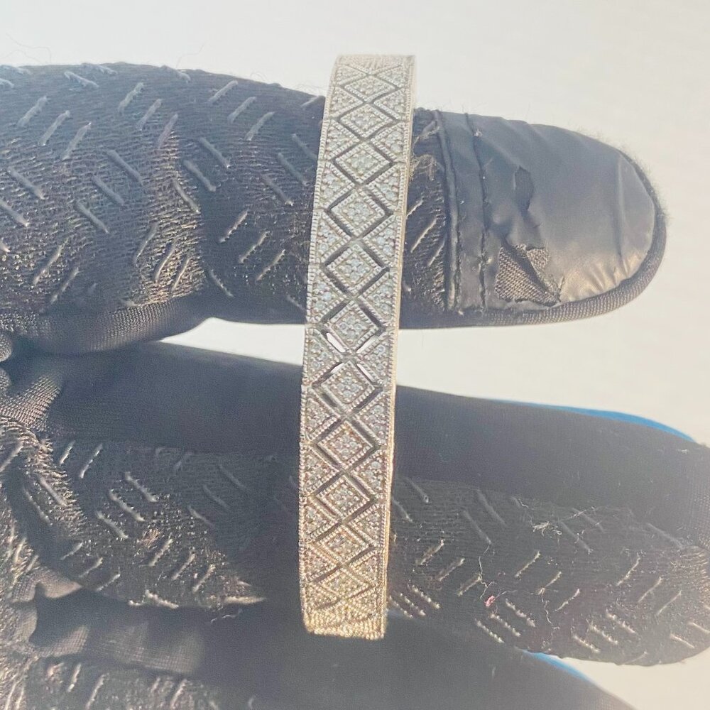 Beautiful Vintage Sterling Silver Geometric Cuff – Marked ISP 925 China - Picture 12 of 14